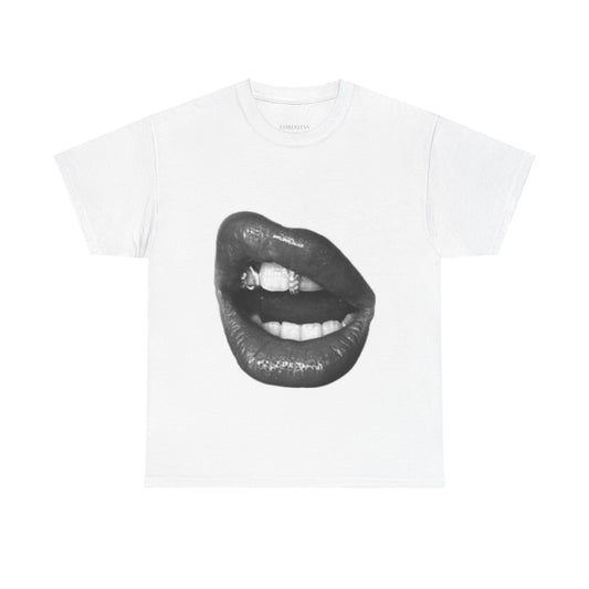 Bold Lip With Grillz Graphic Y2K Tee